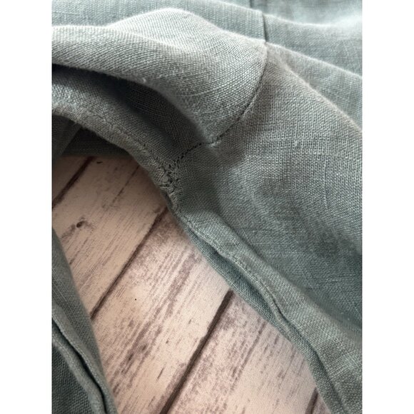 Maen 100% Linen Apron Romper Overall Pants Hankerchief Lagenlook Large pockets - Picture 12 of 15